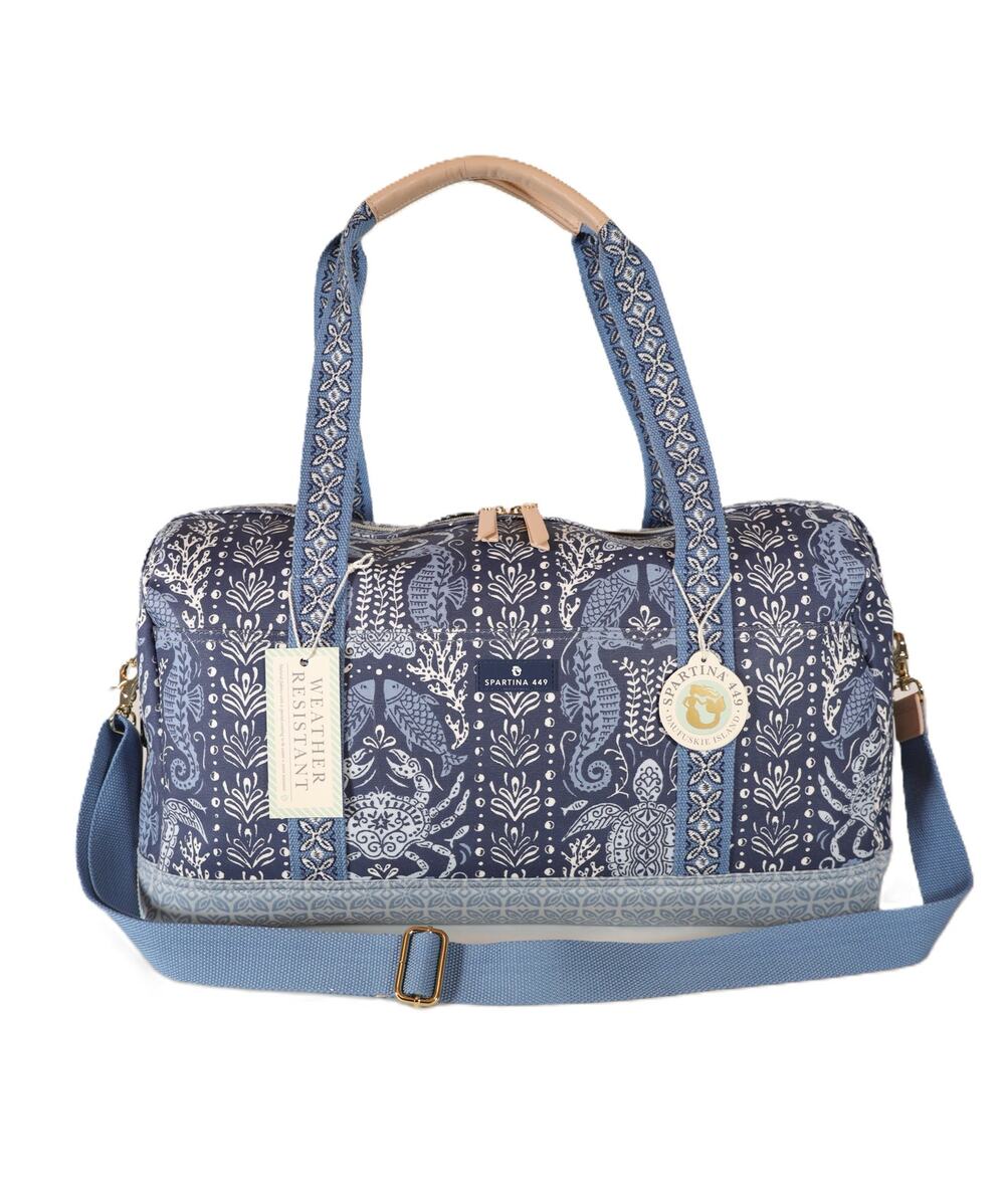 Spartina 449 Coated Canvas Large Travel Duffel Bag - Hamilton Sea Life - NWT